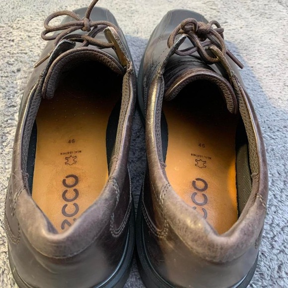 Ecco Square toe Brown Leather Lace Up Oxford dress shoes main image 4